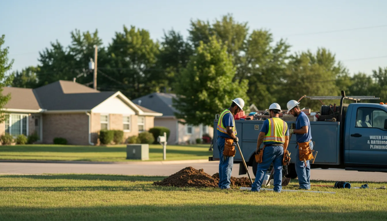 Residential water line and bathroom plumbing service in White City, OR